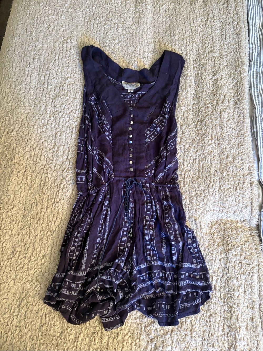 Coté Purple Patterned Sleeveless Romper